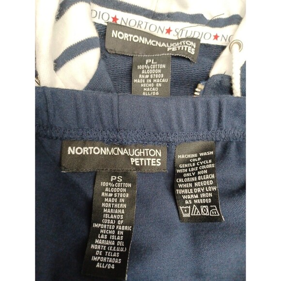 Norton Mcnaughton Petite PL PS Track Suit Blue White Jacket Pants - Picture 7 of 7